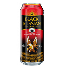 Черный Русский. Коктейль с коньяком и вкусом кофе коктейль с/а 0,45л 7,2%*12 (Мегапак)